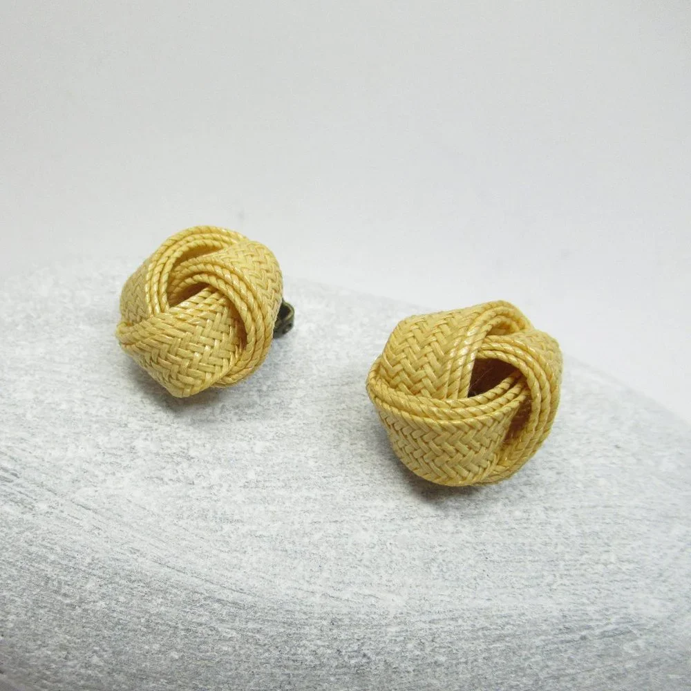 Vintage knot clip earrings